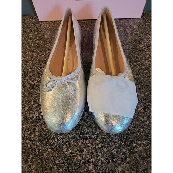 KATE SPADE NEW YORK Honey Metallic Leather Ballet Flats SZ 9.5 B New In Box NIB - Picture 2 of 13